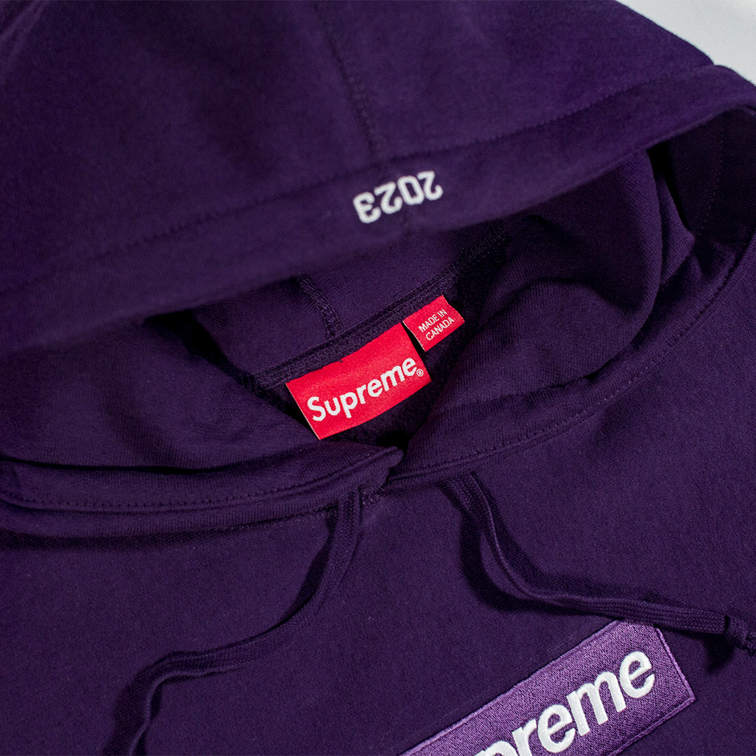 Supreme Box Logo Hooded Sweatshirt Purple (FW23)