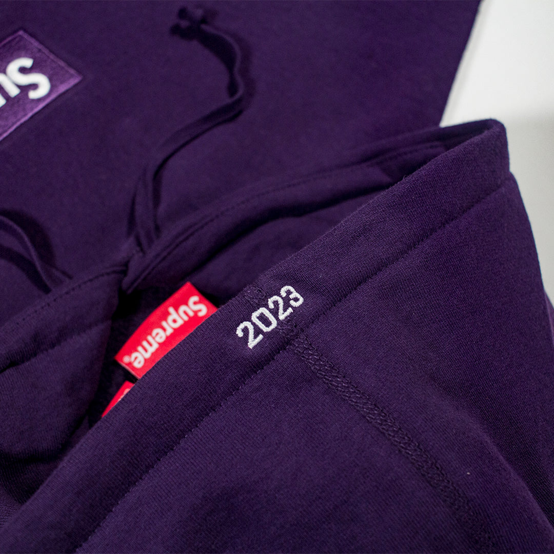 Supreme Box Logo Hooded Sweatshirt Purple (FW23)