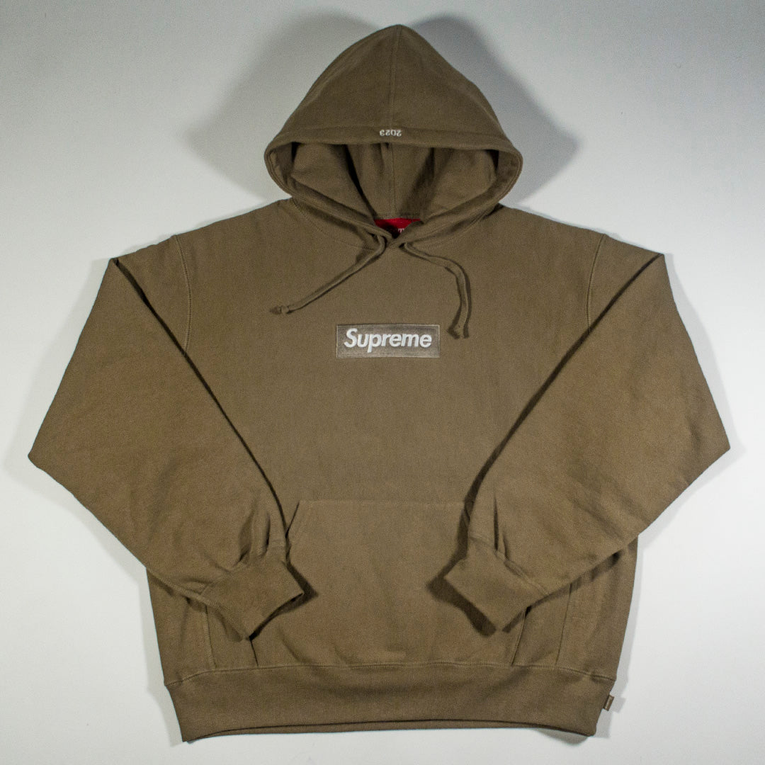 Supreme Box Logo Hooded Sweatshirt Sand (FW23)