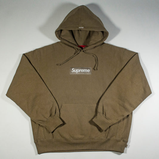 Supreme Box Logo Hooded Sweatshirt Sand (FW23)