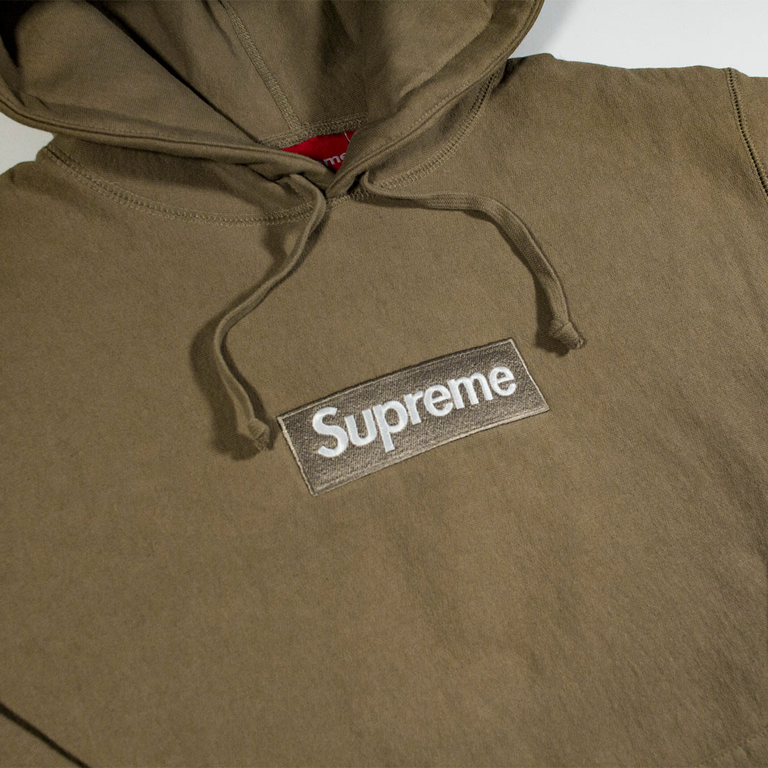 Supreme Box Logo Hooded Sweatshirt Sand (FW23)