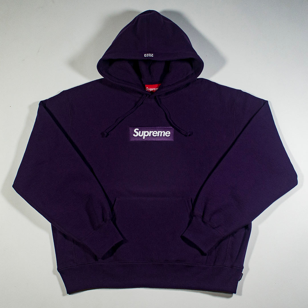 Supreme Box Logo Hooded Sweatshirt Purple (FW23)