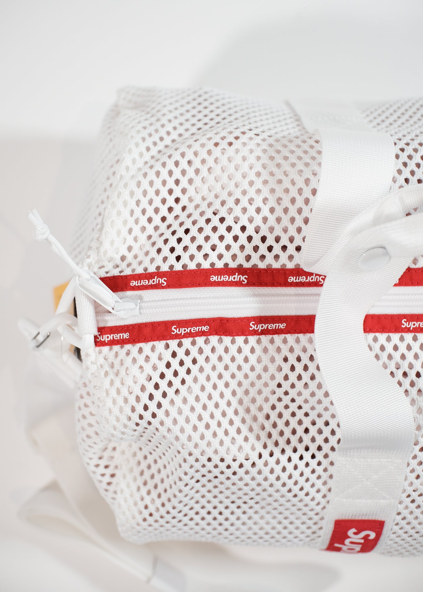 Supreme Mesh Duffle Bag White